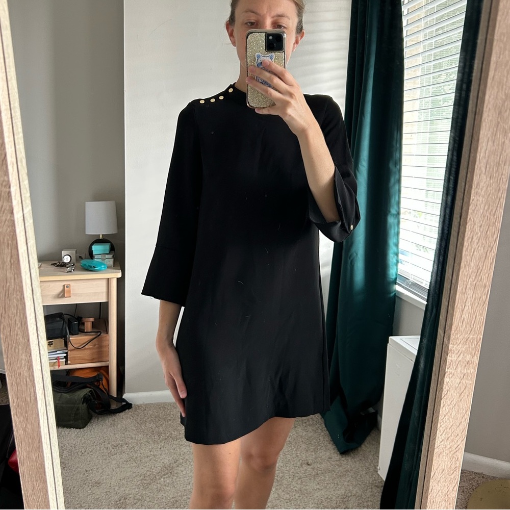 H&M Black Dress with Gold Button Details